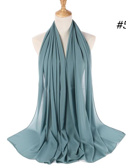 72 * 175 cm Muslim Chiffon Hijab Schals Schal Frauen Einfarbig Kopf Wraps Frauen Hijabs Schals Damen Foulard Femme Muslim Veil