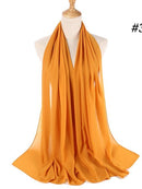 72*175cm Muslim Chiffon Hijab Shawls Scarf Women Solid Color Head Wraps Women Hijabs Scarves Ladies Foulard Femme Muslim Veil