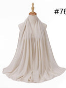 72*175cm Muslim Chiffon Hijab Shawls Scarf Women Solid Color Head Wraps Women Hijabs Scarves Ladies Foulard Femme Muslim Veil