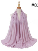 72*175cm Muslim Chiffon Hijab Shawls Scarf Women Solid Color Head Wraps Women Hijabs Scarves Ladies Foulard Femme Muslim Veil