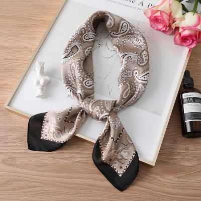 2022 Summer Luxury Brand Silk Scarf Square Women Shawls And Wraps Fashion Office Small Hair Neck Hijabs Foulard Scarves 70*70cm