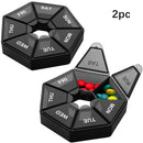 Portable Travel Pill Box Weekly Pill Organizer Dispenser Medicine Case Vitamin Fish Oil Pills Supplements Arthritis Friendly