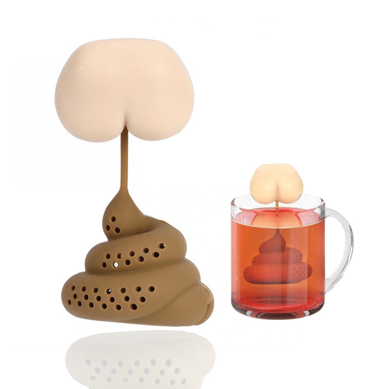 Wiederverwendbares Silikon-Tee-Ei, kreative Poop-Form, lustige Kräuterteebeutel, Kaffeefilter, Diffusor, Sieb, Teezubehör