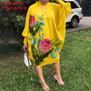 Party Dress Robe Women Long Sleeve Leopard Print Midi Dress 2022 VONDA  Autumn Casual Loose Holiday Long Shirt Vestido Oversized