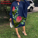 Party Dress Robe Women Long Sleeve Leopard Print Midi Dress 2022 VONDA  Autumn Casual Loose Holiday Long Shirt Vestido Oversized