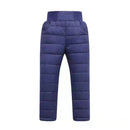 Pantalones de invierno informales para niña y niño, pantalones gruesos y cálidos acolchados de algodón, pantalones de esquí impermeables, pantalones elásticos de cintura alta para bebé de 10 años