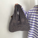 Bolsos de lona para mujer 2022, bolso grande de pana de tela de algodón para mujer, bolso de mano con estampado de dibujos animados para mujer, bolso de tela a la moda para compradores