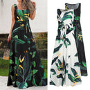 Celmia 2022 Summer Bohemian Long Dress Women Sexy Party Maxi Sundress Sleeveless Floral Print Casual Ruffles Belt Beach Vestidos