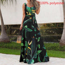 Celmia 2022 Summer Bohemian Long Dress Women Sexy Party Maxi Sundress Sleeveless Floral Print Casual Ruffles Belt Beach Vestidos