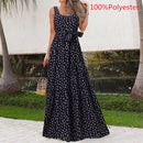 Celmia 2022 Summer Bohemian Long Dress Women Sexy Party Maxi Sundress Sleeveless Floral Print Casual Ruffles Belt Beach Vestidos