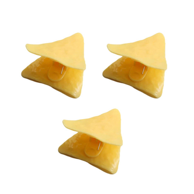 3Pcs Cute Chip Clips Snack Fresh Food Storage Bag Clip Kitchen Bread Packaging Sealer School Paper Document Sealing Clamp