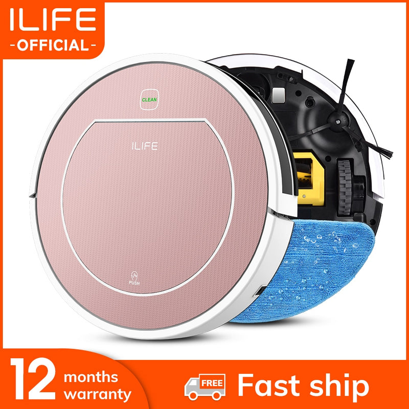 ILIFE V7s Plus Robot Vacuum Cleaner Sweep and Wet Mopping Floors&amp;Carpet Run 120mins Auto Reharge,Appliances,Household Tool Dust