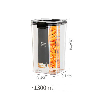 Contenedor de almacenamiento de alimentos de diferente capacidad, caja de plástico para nevera de cocina, tanque de almacenamiento multigrano, lata sellada transparente