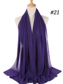 Plain Color Chiffon Scarf Hijab Headband Female Islamic Head Cover Wrap for Women Muslim Jersey Hijabs Hair Scarves Headscarf