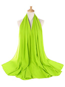 Plain Color Chiffon Scarf Hijab Headband Female Islamic Head Cover Wrap for Women Muslim Jersey Hijabs Hair Scarves Headscarf