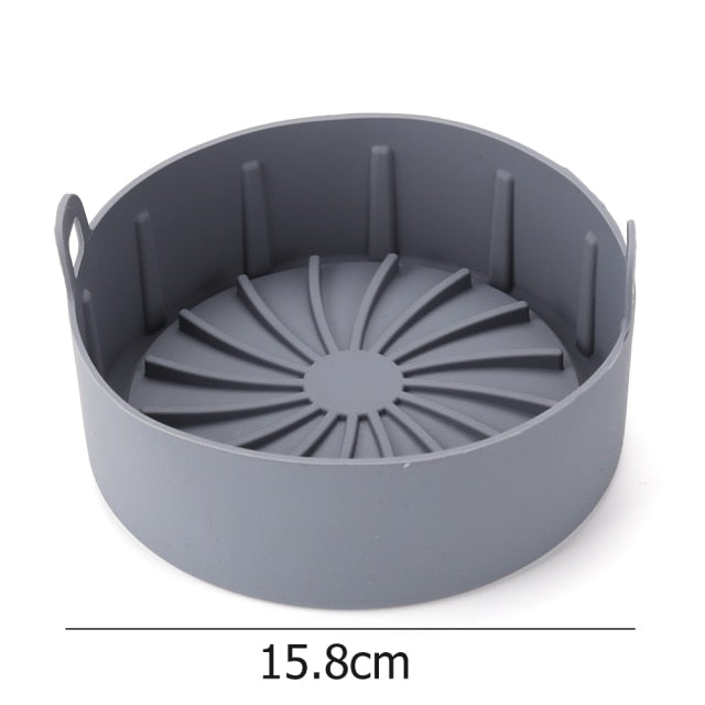Air Fryer Silicone Grill Pan Reusable Silicone Pot Baking Basket Baking Tool Tray Multifunctional Silicone Pad Accessories
