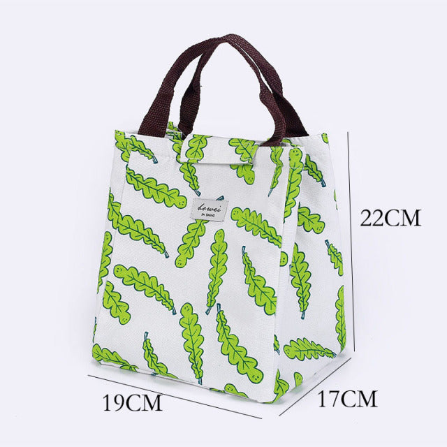 Lunch Bag Lunch Box Thermal Insulated Canvas Tote Pouch Kids School Bento Portable Dinner Container Picnic Food Storage Bags