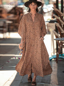 2022 Sexy Cold Shoulder V Neck Bats Sleeve Loose Summer Beach Dress Tallas grandes Mujeres Beachwear Kaftan Black Dress Q943