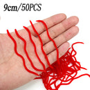 20PCS-100pcs Lifelike Red Worm Soft Lure Earthworm Summer Fishing Silicone Artificial Bait Fishy Shrimp Additive Bass Carp