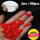 20PCS-100pcs Lifelike Red Worm Soft Lure Earthworm Summer Fishing Silicone Artificial Bait Fishy Shrimp Additive Bass Carp