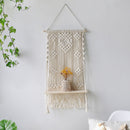Macrame Wall Shelf Boho Home Decor Shelves On Wall Candle Holder Floating Shelf for Bedroom Wood Decoration Kids Shelving