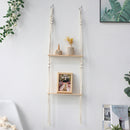 Macrame Wall Shelf Boho Home Decor Shelves On Wall Candle Holder Floating Shelf for Bedroom Wood Decoration Kids Shelving