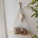 Macrame Wall Shelf Boho Home Decor Shelves On Wall Candle Holder Floating Shelf for Bedroom Wood Decoration Kids Shelving