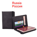 Elastic Band Leather Passport Cover RFID Blocking For Cards Travel Passport Holder Wallet Document Organizer Case Men Women