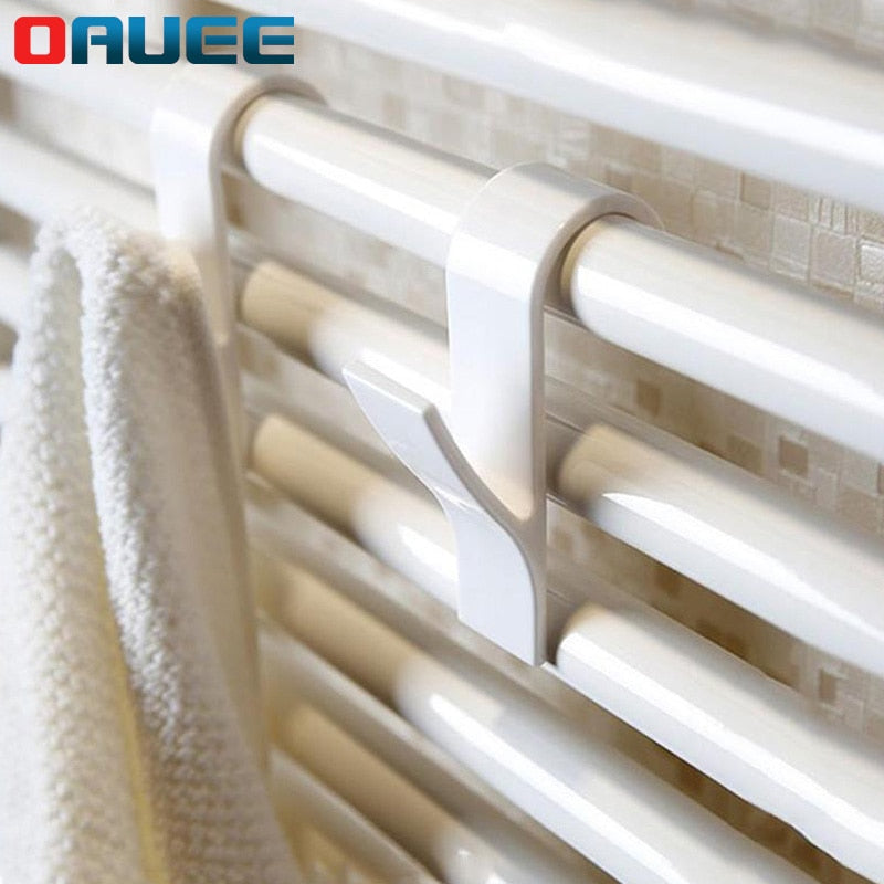 Gancho de calefacción transparente blanco de 6 uds., radiador de toalla calentado, gancho de baño de alta calidad, almacenamiento para el hogar, ropa, abrigo, bufanda, ganchos para toallas