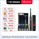 Fairywill Elektrische Schallzahnbürste FW-507 USB-Aufladung, wiederaufladbar, Erwachsene, wasserdicht, elektronischer Zahn, 8 Bürsten, Ersatzköpfe