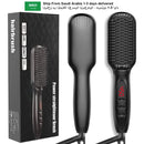 Plancha de pelo peine caliente Pro LCD calefacción eléctrica iónica alisar estilos de cabello antiestático de cerámica alisador de barba peine