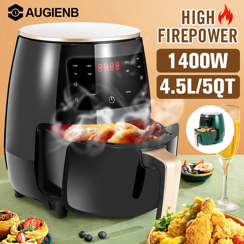 1400W 4.5L Air Fryer Oil free Health Fryer Cooker 110V/220V Multifunction Smart Touch LCD Deep Airfryer French fries Pizza Fryer