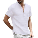 Novedad de verano, camiseta de manga corta para hombre, camiseta informal Led de algodón y lino para hombre, S-3XL transpirable para hombre