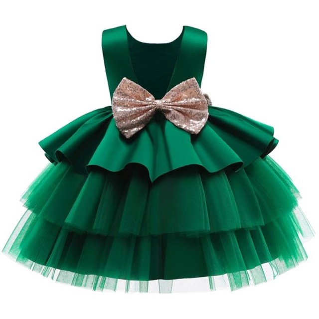 Kleinkind Baby Mädchen Kleid Big Bow Taufkleid für Mädchen Erstes Jahr Geburtstagsfeier Hochzeitskleid Babykleidung Tutu Flauschiges Kleid
