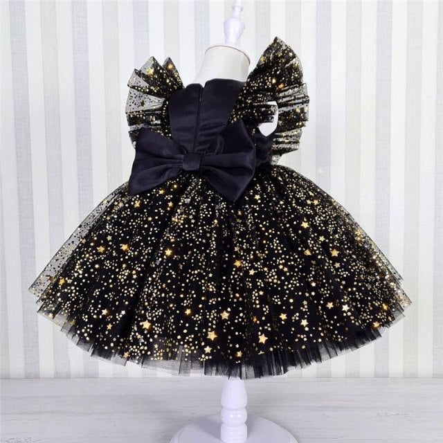 Toddler  Baby Girl Dress  Big Bow Baptism Dress for Girls First Year Birthday Party Wedding Dress Baby Clothes Tutu Fluffy Gown