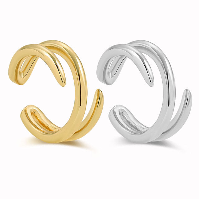 2022 New Fashion Pearl Ear Cuff Bohemia Stackable C Shaped CZ Rhinestone Small Earcuffs Clip Earrings for Women Wedding Jewelry