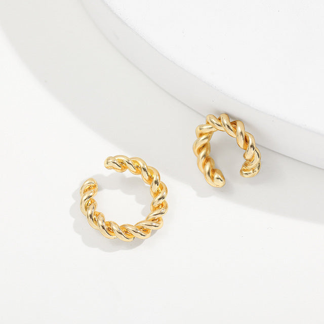 2022 nueva moda perla oreja brazalete Bohemia apilable en forma de C CZ diamantes de imitación pequeños pendientes de Clip para mujer joyería de boda