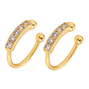 2022 New Fashion Pearl Ear Cuff Bohemia Stackable C Shaped CZ Rhinestone Small Earcuffs Clip Earrings for Women Wedding Jewelry