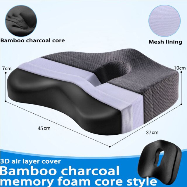Memory Foam Sitzkissen Orthopädisches Kissen Steißbein Bürostuhl Kissen Unterstützung Taille Rückenkissen Autositz Hüftmassage Pad Sets