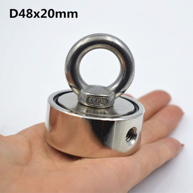 Strong Neodymium Magnet Double Side Search Magnetic hook D48 - D74*28mm Super Power Salvage Fishing Magnet  Stell Cup Holder