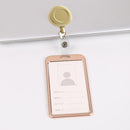 1 Pcs Aluminum Alloy Card Cover Case Bank Business Work Card Holder with ABS Retractable Badge Reel Credit ID Card Badge Bag