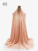 Hijab liso plisado, bufanda musulmana para mujer, diadema arrugada de algodón, velo, bufandas, moda 2021, pañuelo islámico, turbante para la cabeza