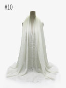 Hijab liso plisado, bufanda musulmana para mujer, diadema arrugada de algodón, velo, bufandas, moda 2021, pañuelo islámico, turbante para la cabeza