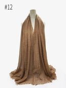 Hijab liso plisado, bufanda musulmana para mujer, diadema arrugada de algodón, velo, bufandas, moda 2021, pañuelo islámico, turbante para la cabeza