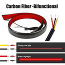 OKEEN 120cm 130cm Carbon Fiber Led Spoiler Lights Universal Auto Driving Brake Turn Signal Rear Tail Lights Car Rear Spoiler 12V