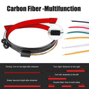 OKEEN 120cm 130cm Carbon Fiber Led Spoiler Lights Universal Auto Driving Brake Turn Signal Rear Tail Lights Car Rear Spoiler 12V