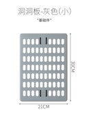 Multi-layer Kitchen Rack Floor Wall Hanging Storage Holders Home Hole Board Shelf Free Perforation Finishing Storage Organizer