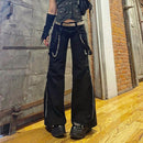 Gothic Emo Alt Cargo Pants Techwear Hippie Baggy Jeans Mom Goth Punk Black Denim Trousers Cyber Y2k Pants Academic Dark Clothes