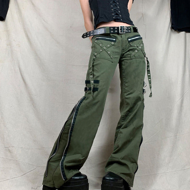 Gothic Emo Alt Cargo Pants Techwear Hippie Baggy Jeans Mom Goth Punk Black Denim Trousers Cyber Y2k Pants Academic Dark Clothes