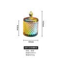 Crystal Glass Jar European-style Diamond Pattern Candy Storage Box Cotton Swab Box Sealed Jar Living Room Home Furnishings